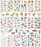 Meekye 220+ Glitzer Tattoos Kinder Set, Tattoo Kinder Mädchen Jungen Temporäre, Kinder...