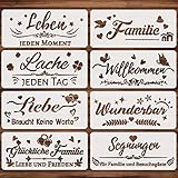OOTSR 8 Stk Schablonen zum Malen auf Holz, DIY Schablonen Inspirierende Wort...