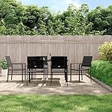 TECHPO Home Furniture Garden 7-teiliges Garten-Essgruppe, Polyrattan und Stahl