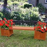 Melko Gartenbank mit Blumenkasten 180x40x40CM Garten Holz Bank Sitzbank Parkbank...