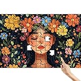 Puzzle 140 Teile Blume, Mädchen Puzzle Erwachsene, Lernspiele für Ganze Familie,...