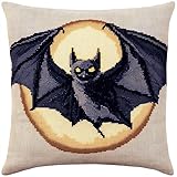 AxiangziK Tier Knüpfkissen Zum Selber Knüpfen,Eine fliegende Fledermaus,DIY Kissenbezug...