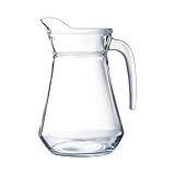 Domotti Glaskrug mit Henkel 1,3 l Delight Wasserkrug Transparent Spülmaschinenfest 1...
